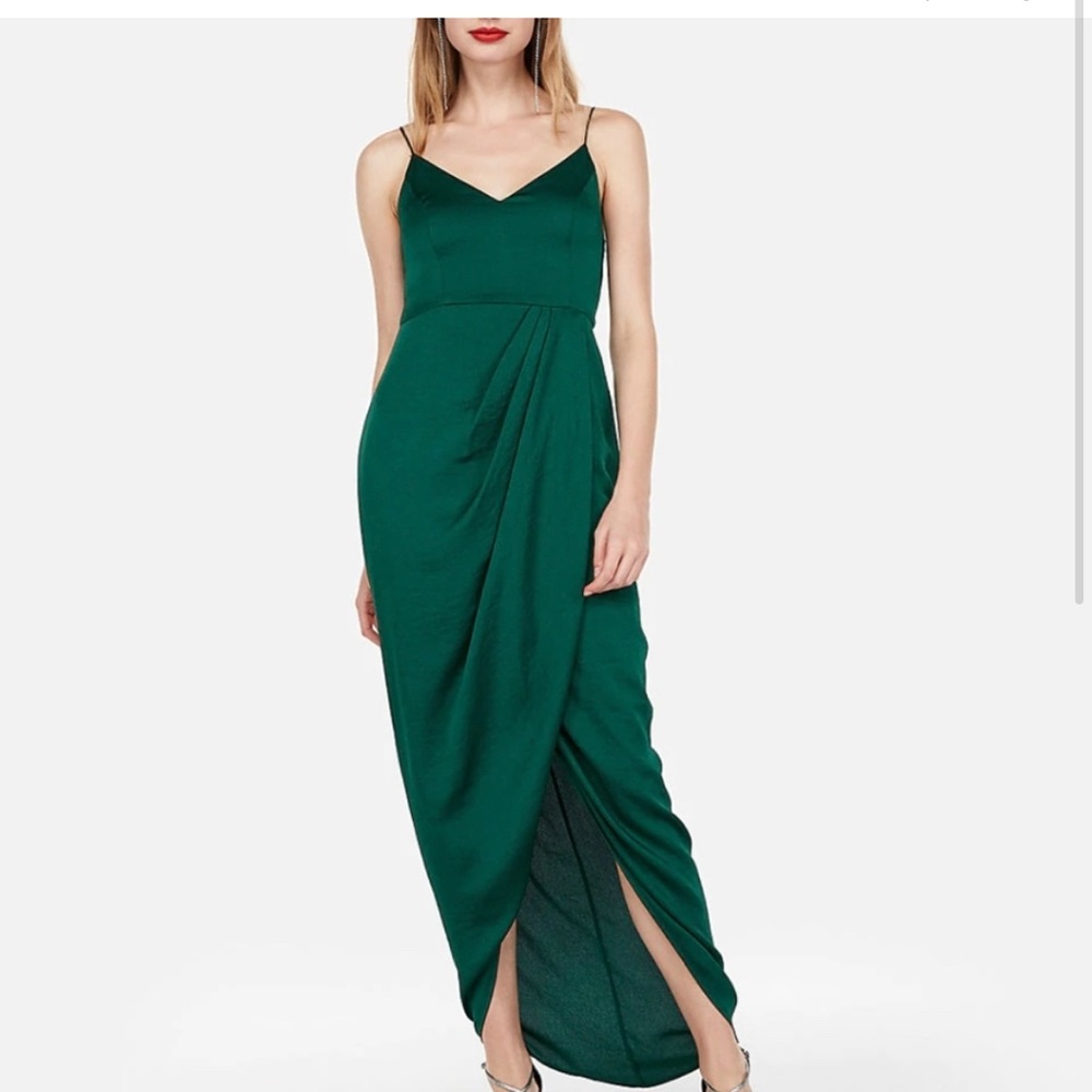 NWT Express Faux Wrap Satin Midi Dress - Size 8
